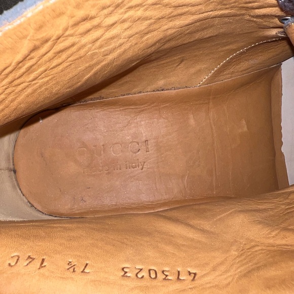 GUCCI Beige Suede Owl & UFO Embroidered Men's Ankle Boots Made in Italy 7.5-8US - Picture 10 of 15